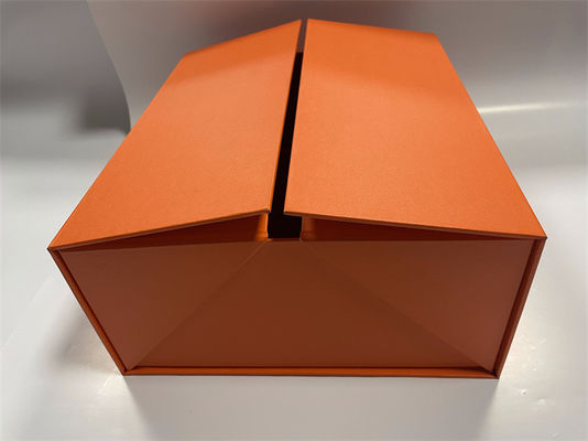 오렌지 접는 종이 상자 CMYK 뚜?? 이 있는 직사각형 카드 상자